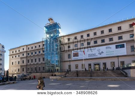 Madrid, Spain - January 22, 2018: Reina Sofia National Art Center Museum (museo Nacional Centro De A