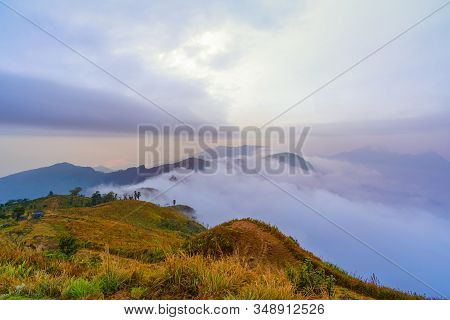 Landscape Of Phucheefah Mountain Forest Park In Chiang Rai Province Thailand.