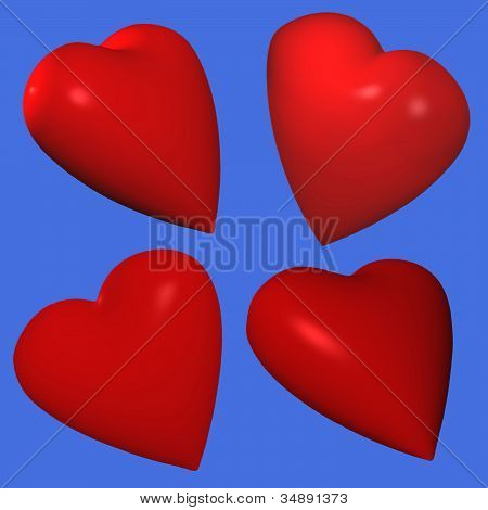 3D Hearts