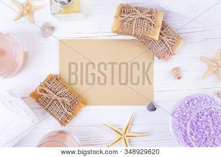 Bathroom Accessories. Spa And Beauty Theatment Products. Concept Of Natural Spa Cosmetics And Organi