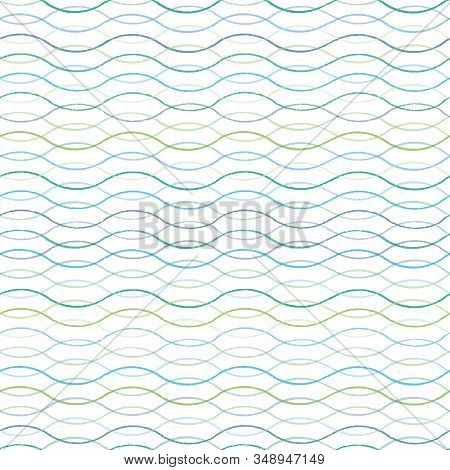 Vector Abstract Geometric Beachy Grunge Pattern, Sea And Summer Mood On White Background. Costal Des