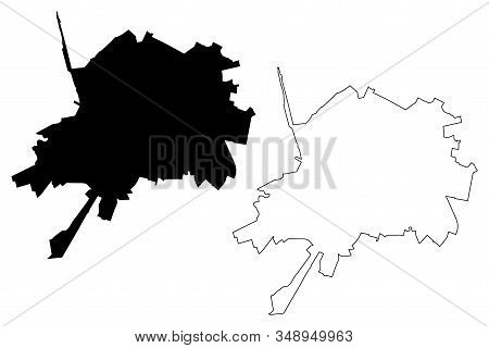 Timisoara City (republic Of Romania) Map Vector Illustration, Scribble Sketch City Of Timisoara Map