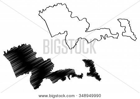 Mafeteng District (districts Of Lesotho, Kingdom Of Lesotho) Map Vector Illustration, Scribble Sketc