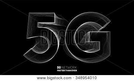 Vector Abstract 5g New Wireless Internet Connection Background. Global Network High Speed Network. U