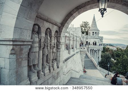 16.08.2019 Budapest, Hungary, View On Halaszbastya - Fisherman Bastion
