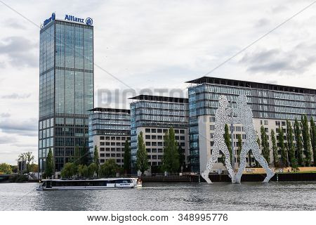 Berlin, Germany- October 6, 2019: View Of The Other Shore From The Spree River Embankment Between Th