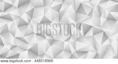 Polygonal Mosaic Background, White Low Poly Background