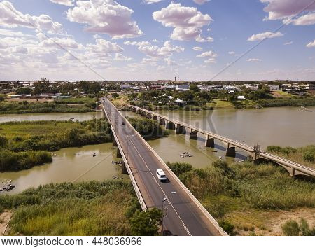 Aerial Of Small Town Of Upington, On The Orange Rover, South Africa