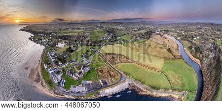 Aerial View Of The Village Inver In County Donegal - Ireland.