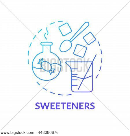 Sweeteners Blue Gradient Concept Icon. Sugar Substitute. Glucose And Fructose. Food Additives Abstra