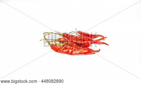 Isolated Dry Red Chill On White Background