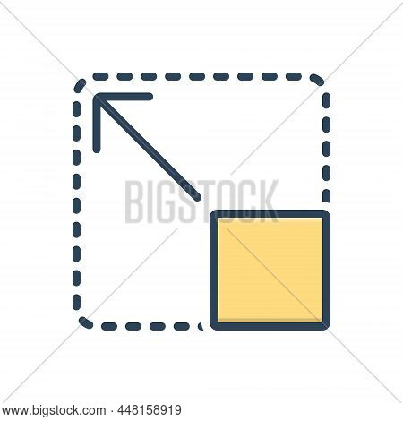 Color Illustration Icon For Expanded Enlarge Re-size Maximize Arrowhead Arrow