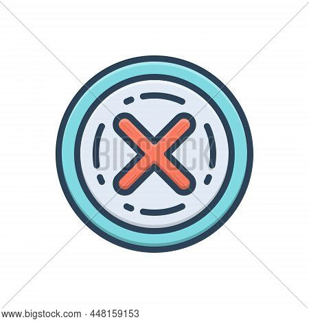 Color Illustration Icon For Elimination Erasure Riddance Delete Cancel Refuse Cross Deny