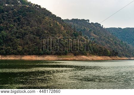 Lake Calm Water With Mountain Background At Day From Flat Angle Image Is Taken At Umiam Lake Shillon
