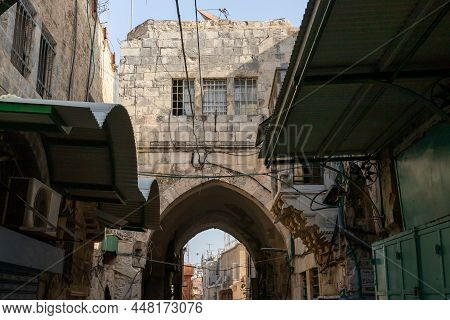 The Shaar Ha-shalshelet Street In The Old City Of Jerusalem In Israel