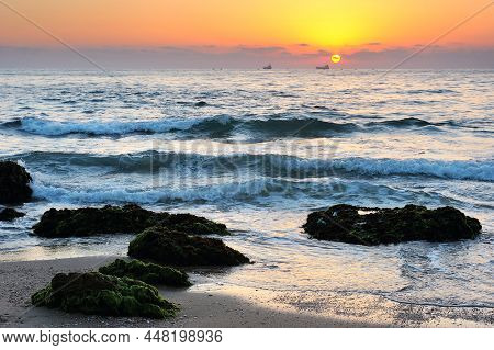 Mediterranean Coast In Southern Israel Near The City Of Ashkelon