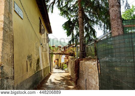 Norcia, Italy - June 12, 2019: Norcia, A Town Located In The Heart Of The Sibillini Mountains Nation