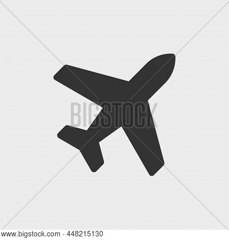 Airport Or Plane. Simple Vector Icon, Well Suited For Use In Tiny Sizes