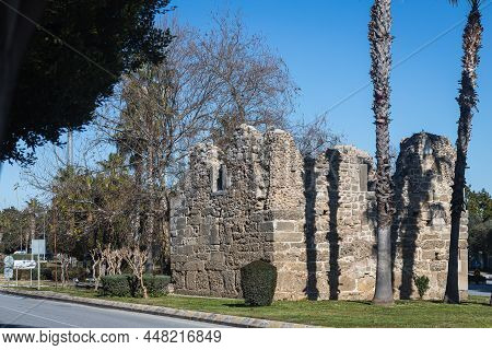 Roman Ruins At Greco-roman City In Antalya Province Of Turkey. Ancient City Of Pamphylia.