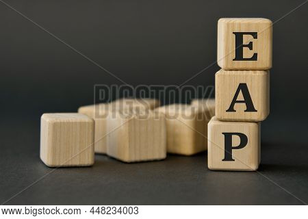 Eap - Acronym On Wooden Cubes On A Dark Background. Business Concept