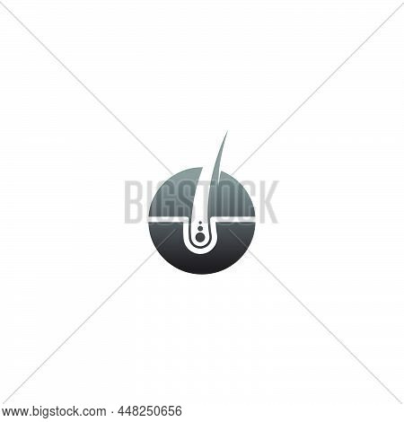 Hair Follicle Illustration Logo Icon Desain Template