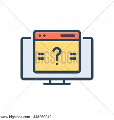 Color Illustration Icon For Queries Question Query Quaere Interrogation Internet Helpdesk