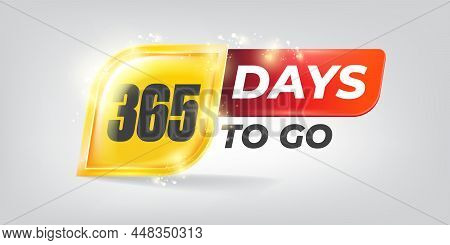 365 Days To Go Countdown Horizontal Banner Design Template. 365 Days To Go Sale Announcement Banner,