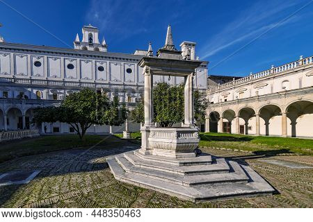 Naples, Italy - December 28, 2021: The Certosa Di San Martino Charterhouse Of St. Martin Is A Former