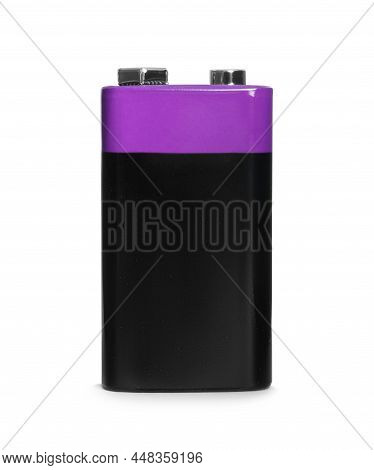 New Nine Volt Battery Isolated On White