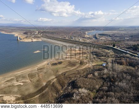 Aerial View Of Pyasachnik (sandstone) Reservoir, Sredna Gora Mountain, Plovdiv Region, Bulgaria