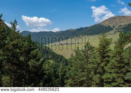 View Of The Remote Tusheti Village Of Diklo, Georgia