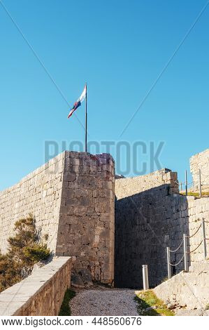View Of Famous Klis Fortress. Split, Croatia.