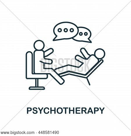 Psychotherapy Icon. Line Element From Psychotherapy Collection. Linear Psychotherapy Icon Sign For W