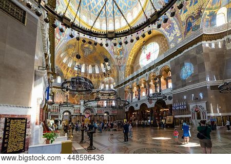 Kronstadt, Russia - June 08, 2021: Interior Of Naval Cathedral Of Saint Nicholas In Kronstadt, Russi