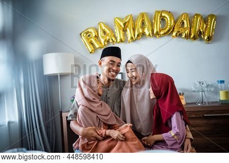 Happy Asian Family Muslim Enjoy Their Time Together