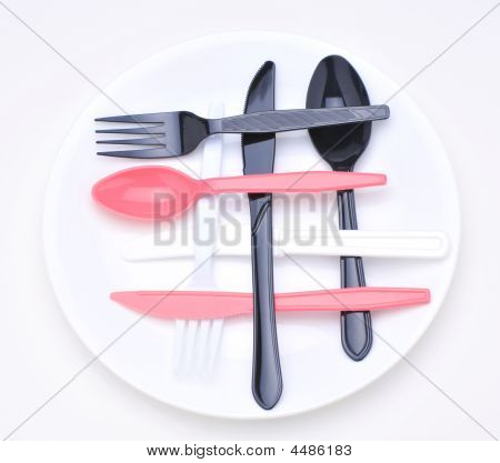 Kunststoff-Ware auf Platte
