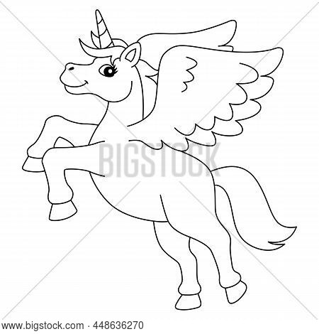 A Cute And Funny Coloring Page Of A Flying Unicorn. Provides Hours Of Coloring Fun For Children. To 