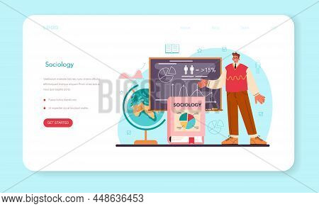 Sociologist Web Banner Or Landing Page. Scientist Study Of Society,