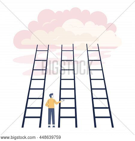 Choice Concept. Difficult Decision-making, Success Or Failure.