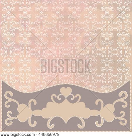 Paper for scrapbooking in wedding romantic baroque style in white, pink, lilac, beige, green colors, backgrounds for, invitations, albums