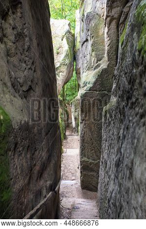 Hruboskalske Skalni Mesto Rock Panorama, Sandstone Rock City, Cesky Raj, Czech Or Bohemian Paradise,