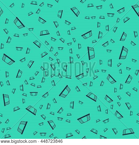 Black Monkey Bar Icon Isolated Seamless Pattern On Green Background. Vector