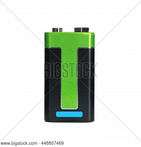 New Nine Volt Battery Isolated On White