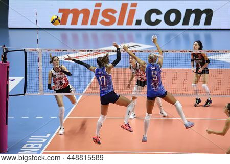 Istanbul, Turkey - September 09, 2021: Turkish Airlines Vs Aydin Buyuksehir Belediyespor Sultans Lea