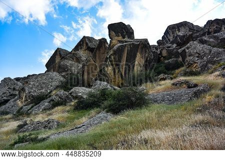Touristic Qobustan With Petroglyphs Area Listed In Unesco, World Heritage In Azerbaijan