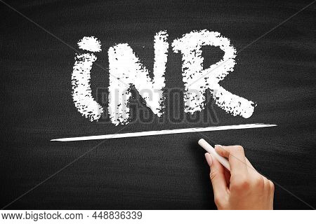Inr International Normalized Ratio - Measures The Time For The Blood To Clot, Acronym Text On Blackb