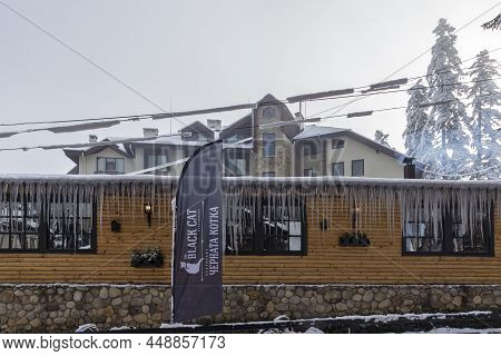 Borovets, Bulgaria - January 14, 2022: Winter View Of Ski Resort Of Borovets At Rila Mountain, Sofia