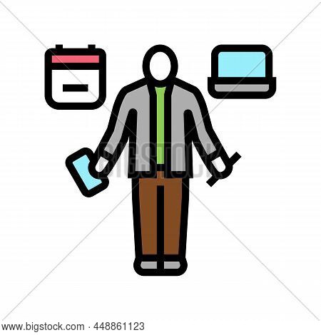 Personal Assistant Color Icon Vector. Personal Assistant Sign. Isolated Symbol Illustration