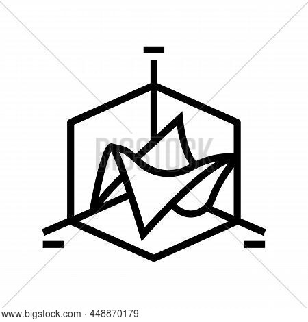 3d Graph Line Icon Vector. 3d Graph Sign. Isolated Contour Symbol Black Illustration