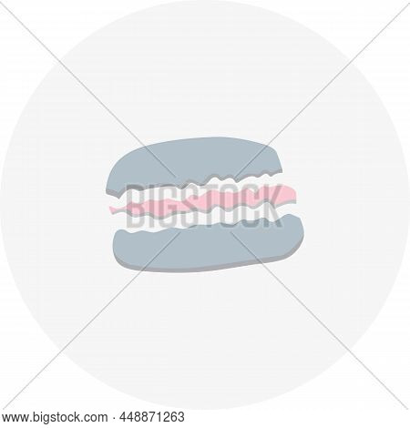 Hand-drawn Macaron. Doodle Style Vector Illustration. Design Element For Post Cards, Invitations Or 